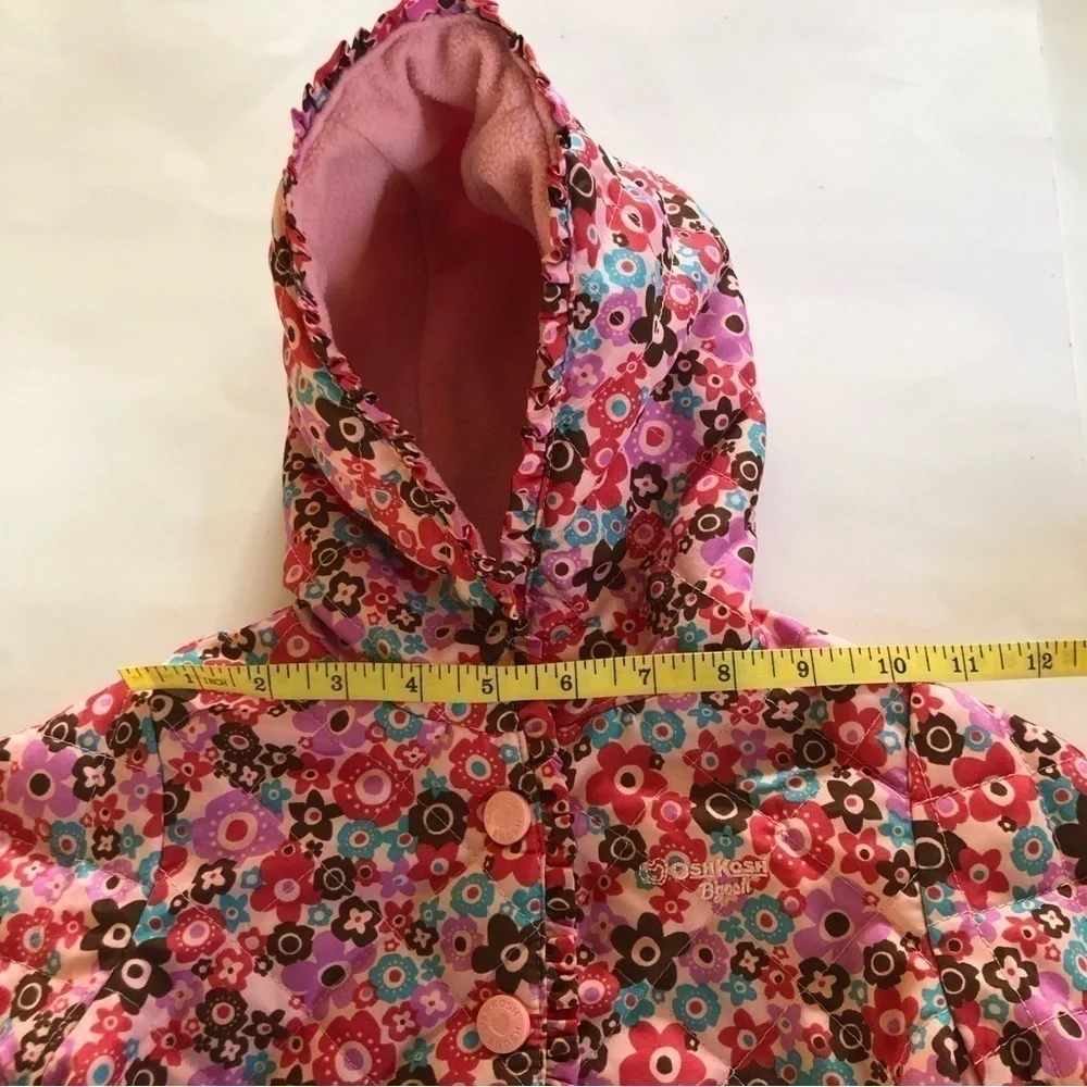 Oshkosh B’gosh Baby Girl Floral Ruffles Hooded Jacket Size 18M